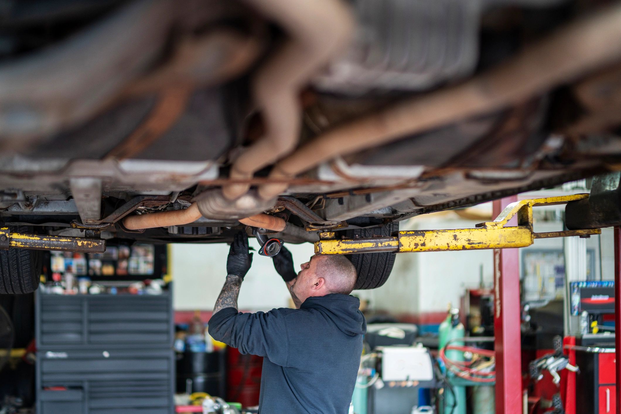 Mechanic working in a repair shop