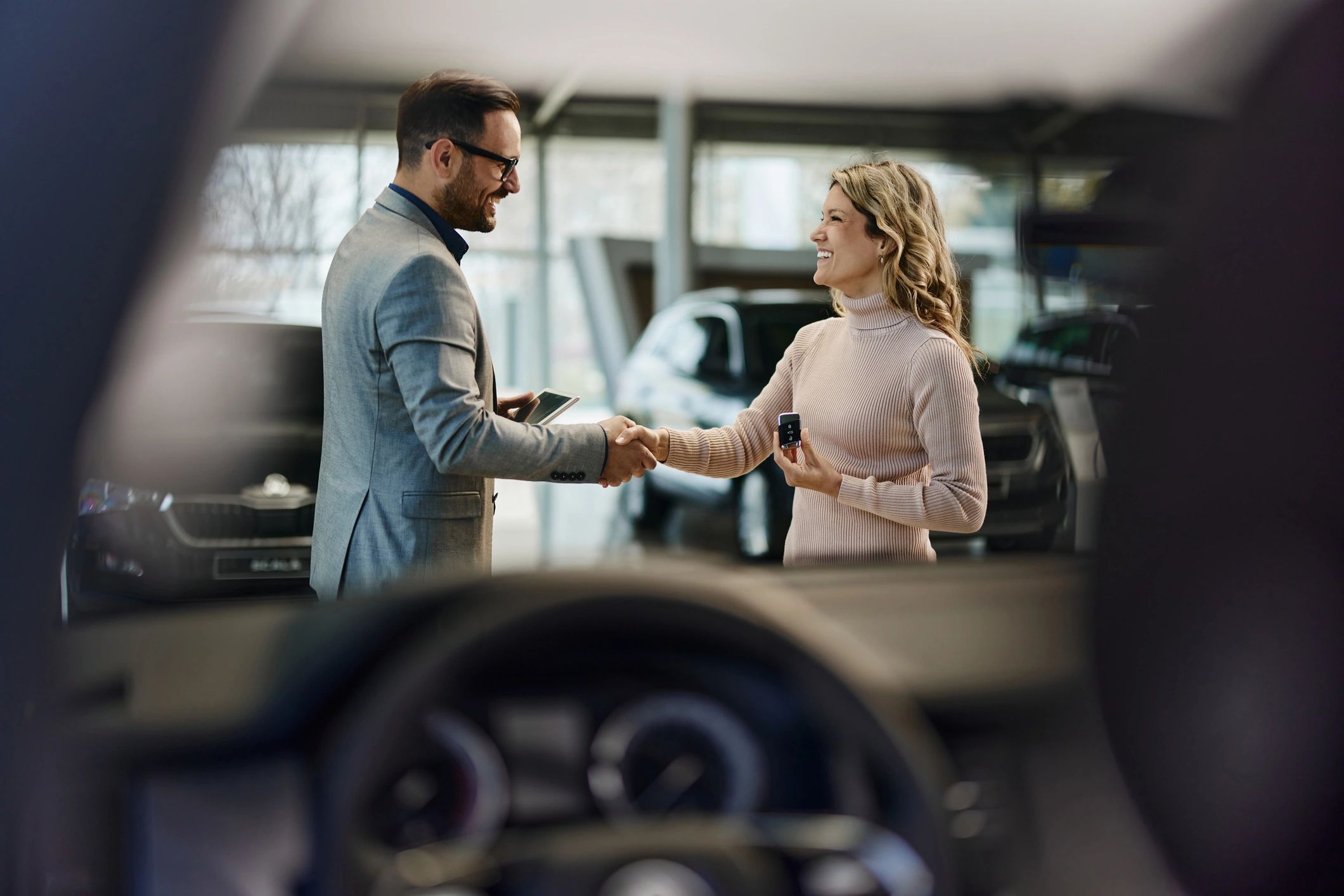 Customer shaking hands after a service visit
