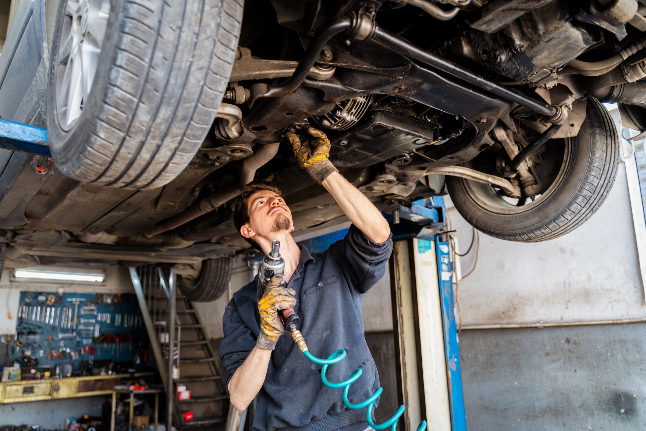 Mechanic working in an auto repair shop